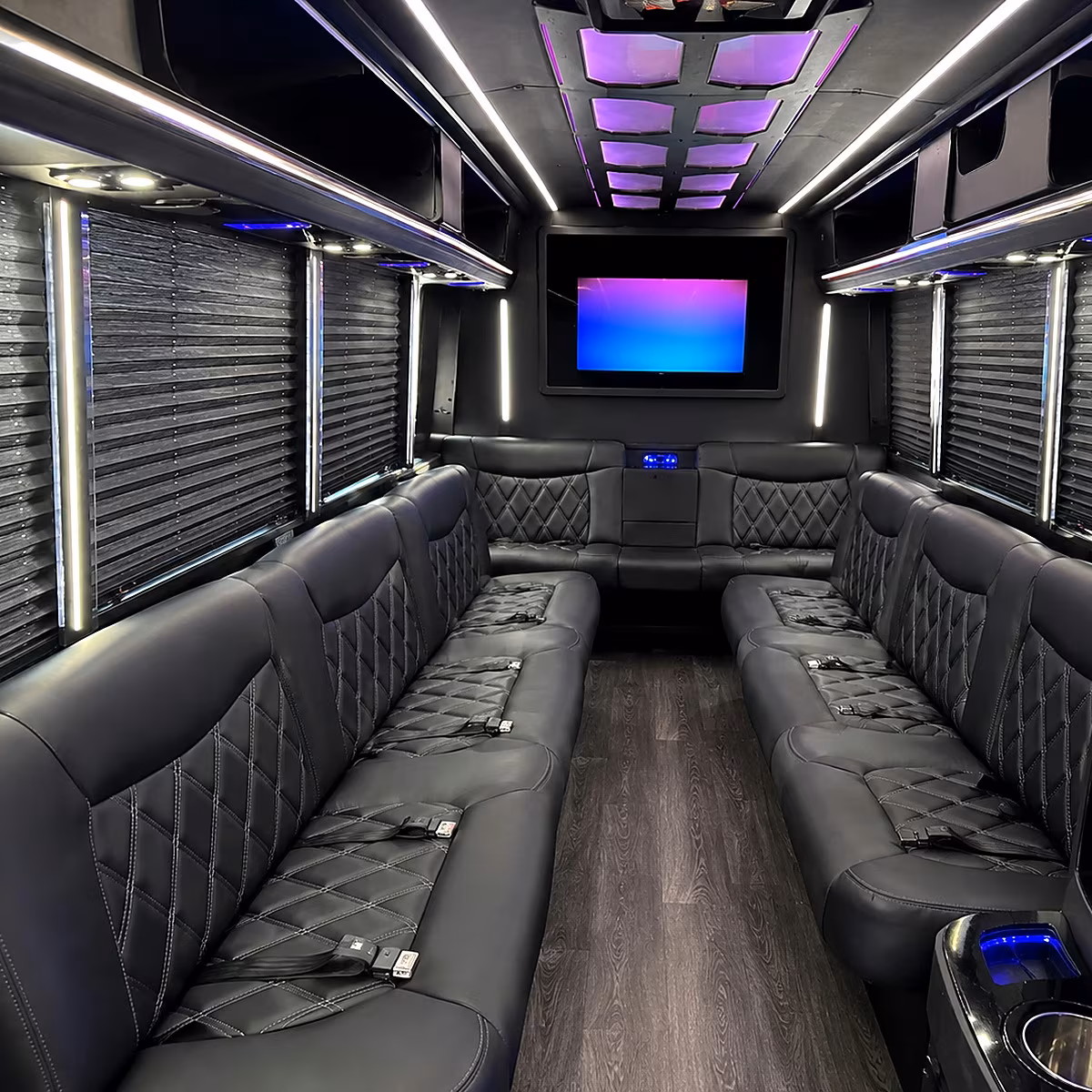 Burbank Bachelor & Bachelorette Transportation party bus interior