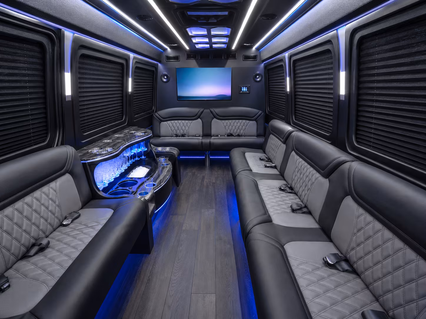 Burbank Corporate Transportation party bus exterior