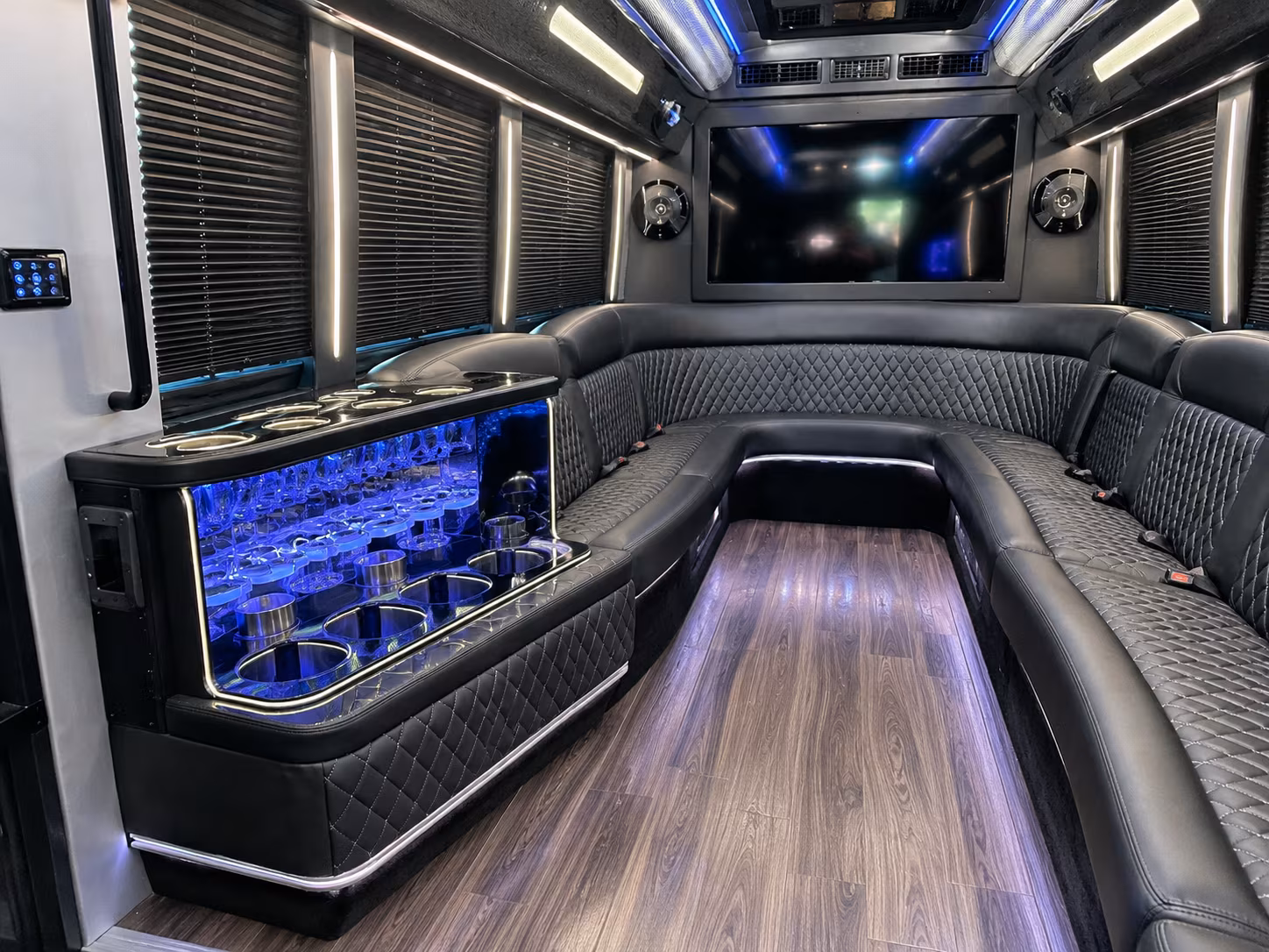 Burbank Private Event Transportation party bus exterior