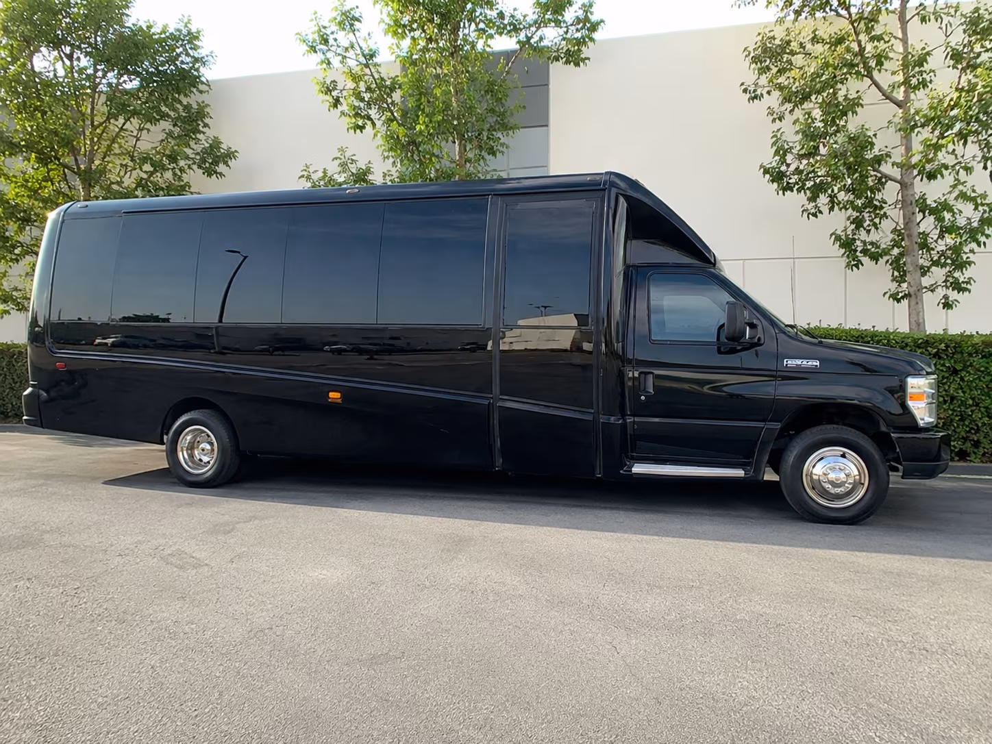 Burbank School Event Transportation party bus exterior