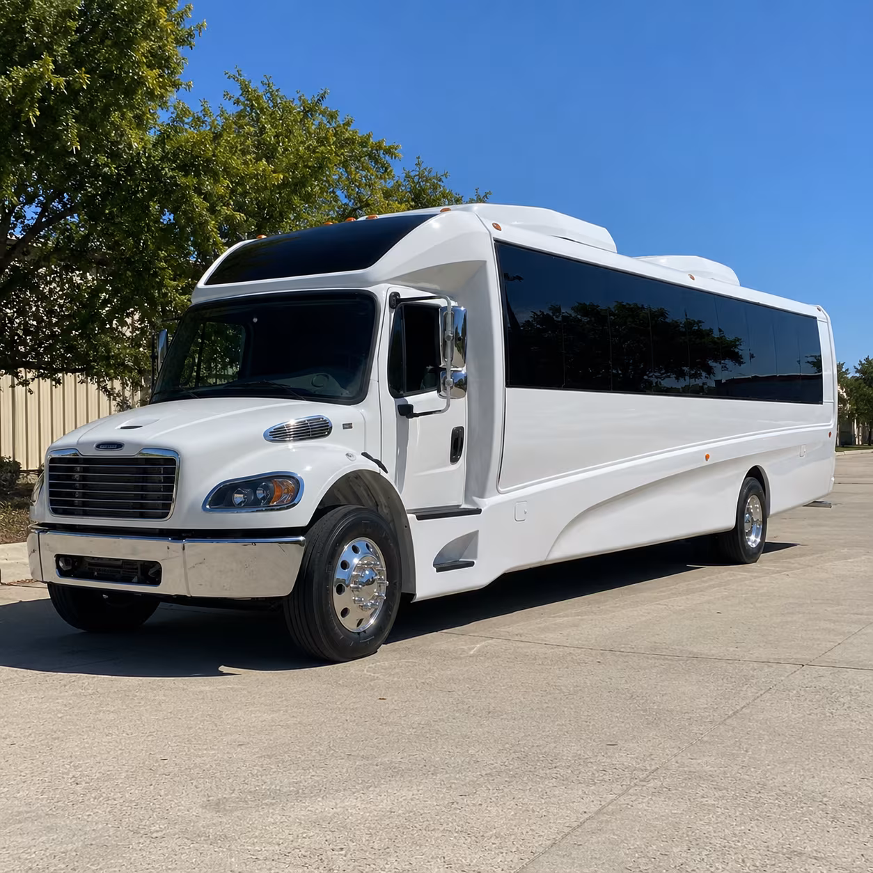 Burbank School Event Transportation party bus exterior