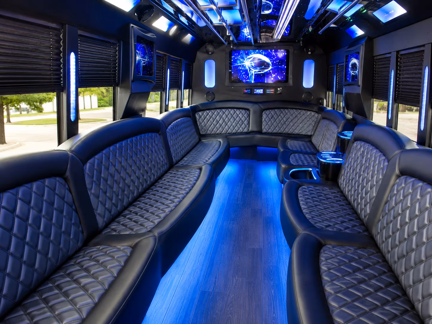 Burbank Sporting Event Transportation party bus exterior