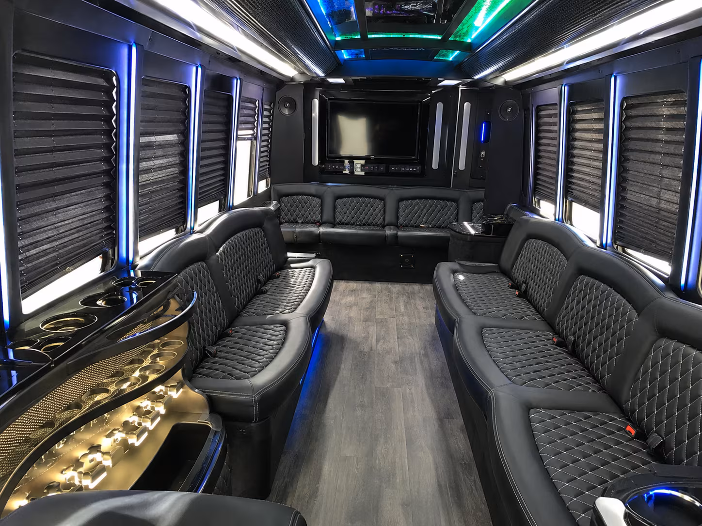 Burbank Sporting Event Transportation party bus exterior