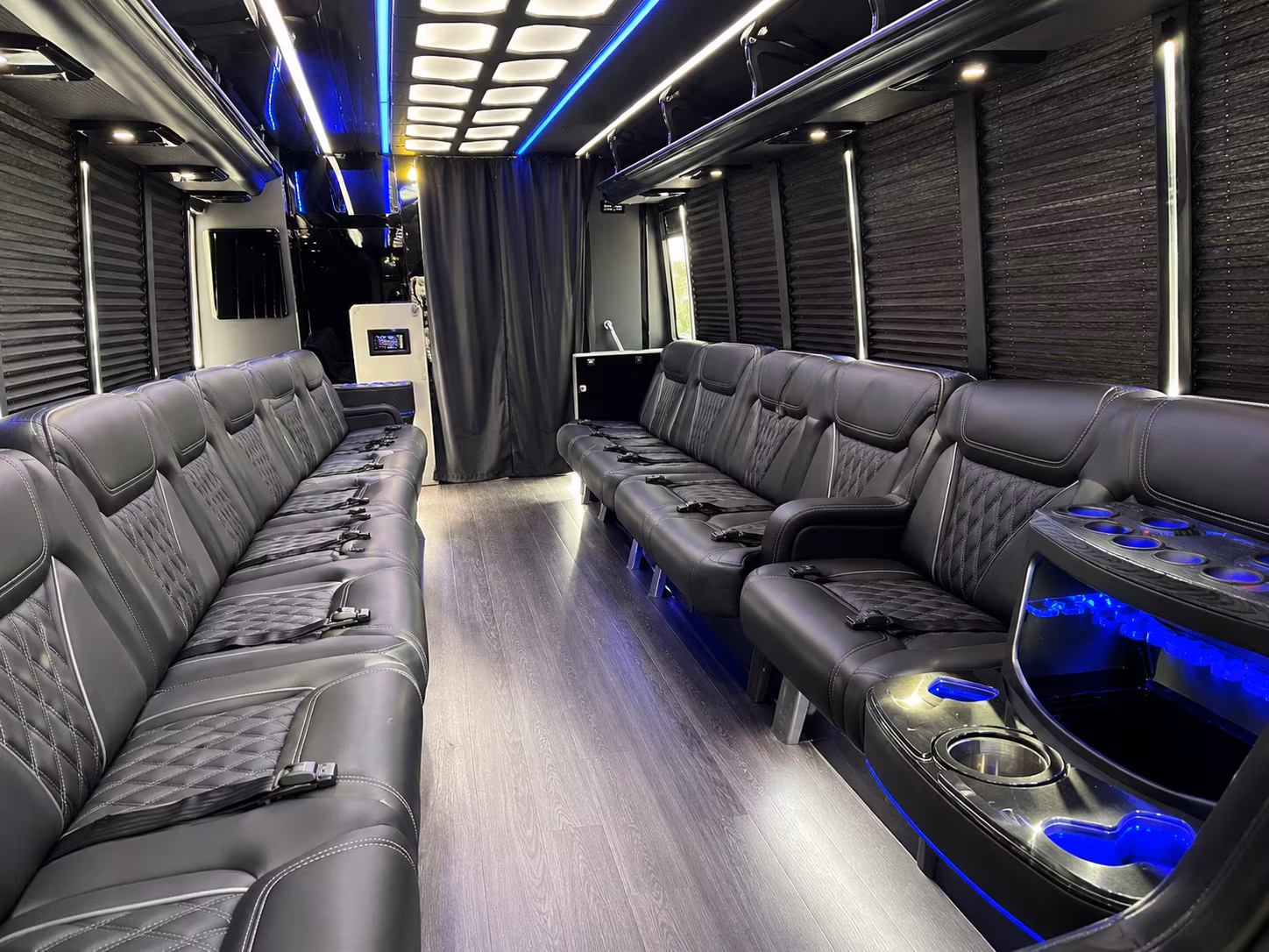 Burbank Sporting Event Transportation party bus exterior