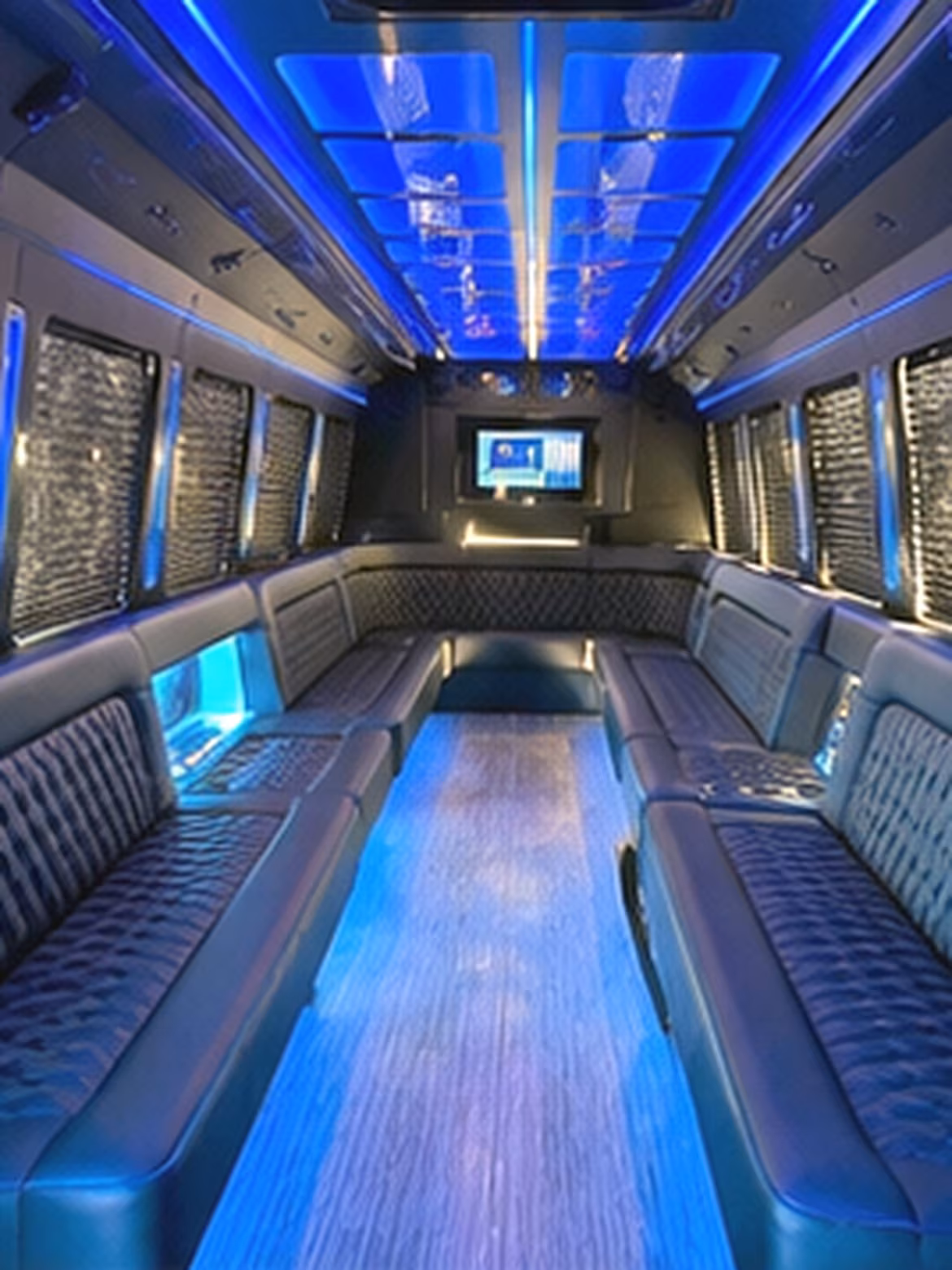 Burbank Wedding Transportation party bus interior
