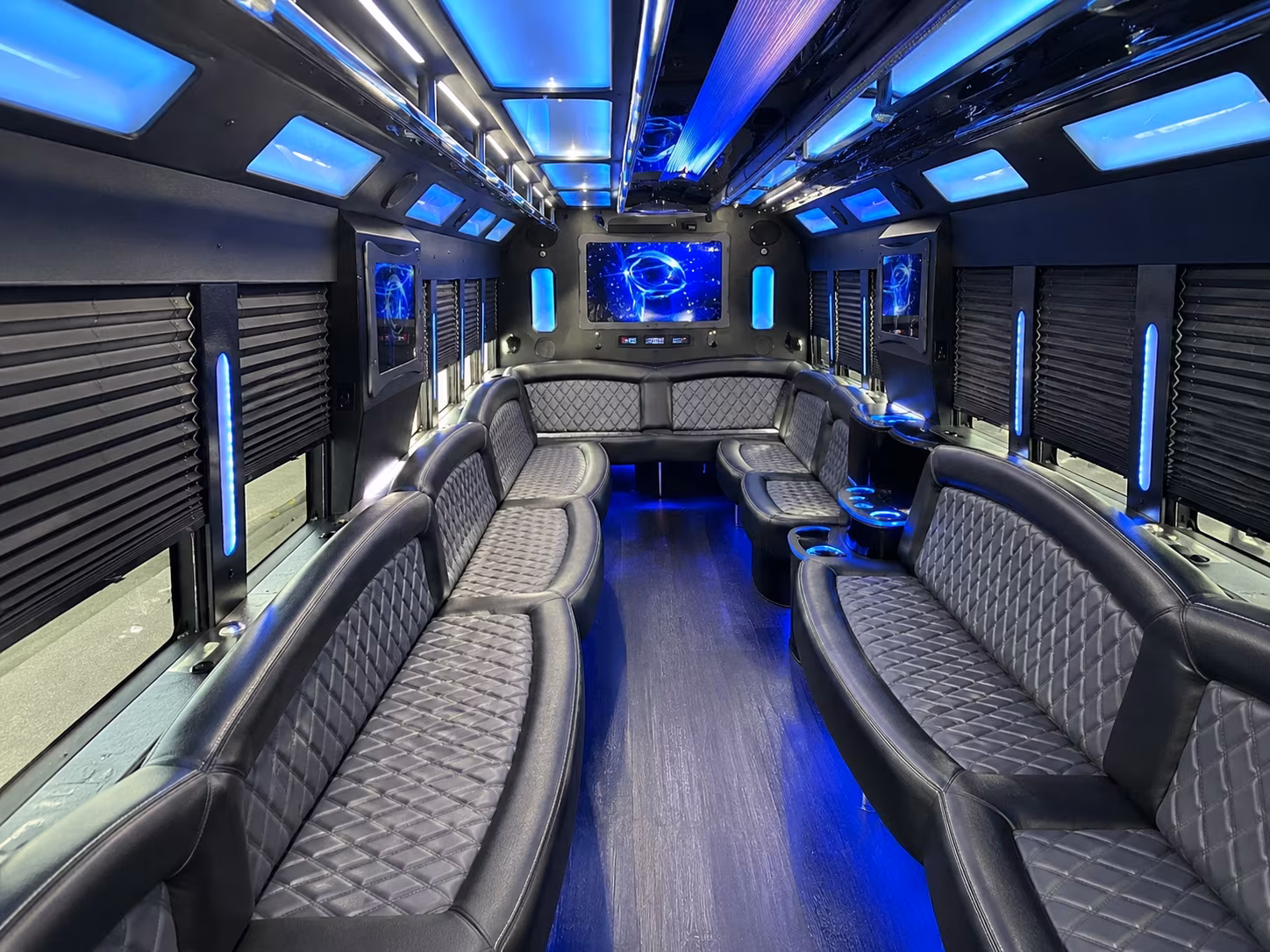 Burbank Wedding Transportation party bus interior