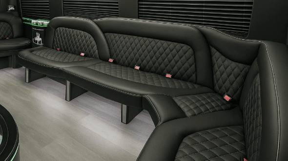 Interior of Charter Bus Company Arcadia's 14 Passenger Sprinter Limousine in Arcadia