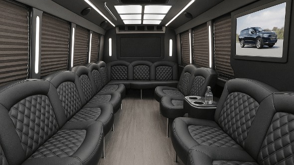 Interior of Charter Bus Company Pasadena's 25 Passenger Party Bus in Pasadena