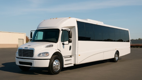 Exterior of Charter Bus Company Van Nuys's 25 Passenger Party Bus in Van Nuys
