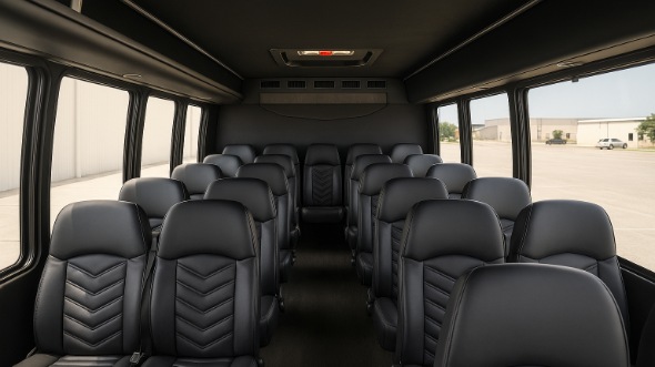 Interior of Charter Bus Company Burbank's 28 Passenger Minibus in Burbank