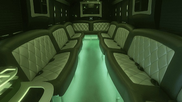 Interior of Charter Bus Company Alhambra's 28 Passenger Party Bus in Alhambra