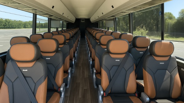 Interior of Charter Bus Company Burbank's 40 Passenger Charter Bus in Burbank