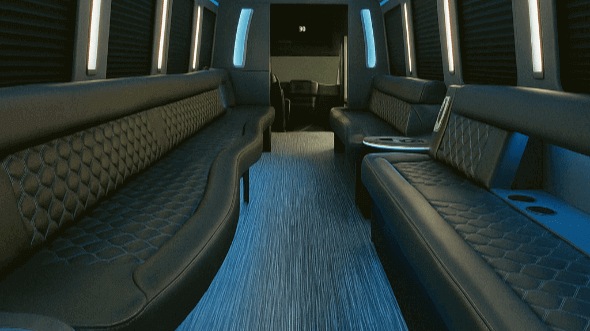 Interior of Charter Bus Company Hollywood's 40 Passenger Party Bus in Hollywood