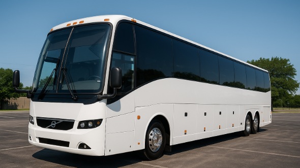 Exterior of Charter Bus Company Van Nuys's 40 Passenger Party Bus in Van Nuys