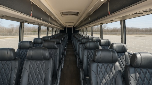 Interior of Charter Bus Company Burbank's 44 Passenger Charter Bus in Burbank