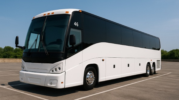 Exterior of Charter Bus Company Burbank's 46 Passenger Charter Bus in Burbank