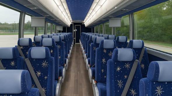 Interior of Charter Bus Company Burbank's 46 Passenger Charter Bus in Burbank