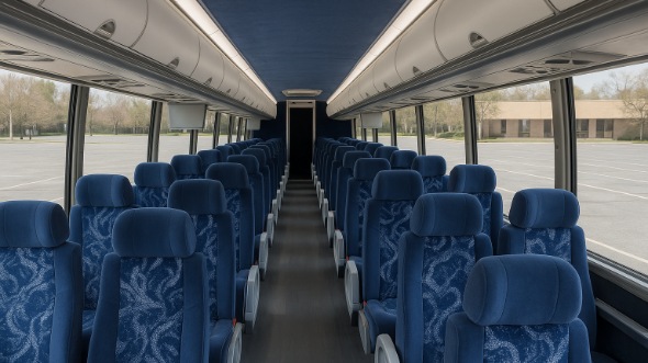 Interior of Charter Bus Company Burbank's 47 Passenger Charter Bus in Burbank