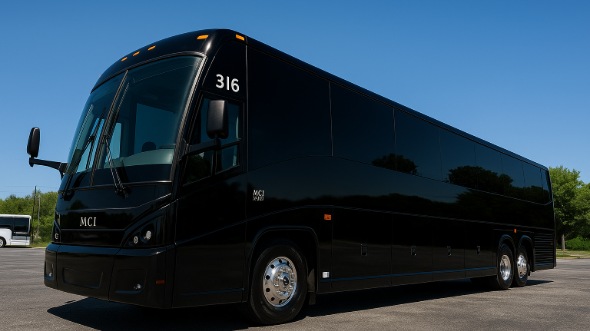 Exterior of Charter Bus Company Burbank's 51 Passenger Charter Bus in Burbank
