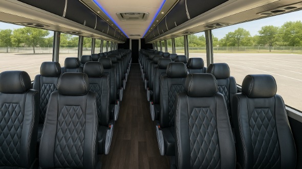 Interior of Charter Bus Company Burbank's ADA Charter Bus in Burbank