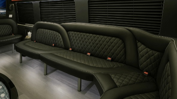 burbank 18 passenger party bus inside